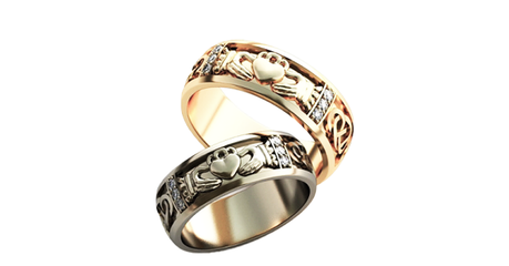 ко018 Кладдахское обручальное кольцо 