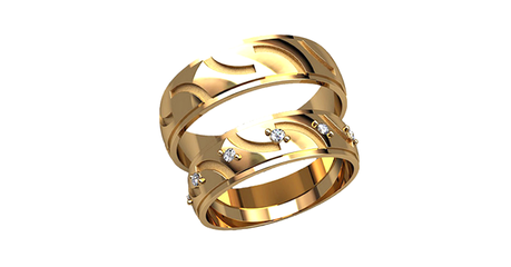 ко028 Эффект волны в обручальном кольце