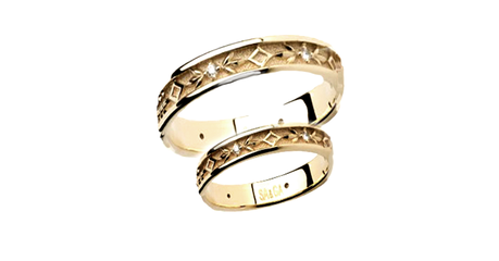 ко042 Кольцо обручальное с орнаментом 