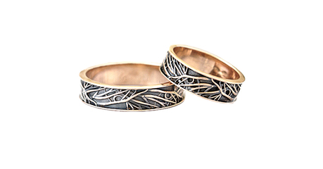 ко065 Кольцо обручальное «Ветвь»