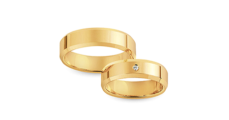 ко074 Обручальные кольца с гладкой фаской 