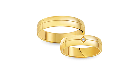 ко075 Обручальные кольца округлой классической формы, бесшовные