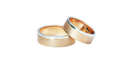 ко090 Двухцветные обручальные кольца 