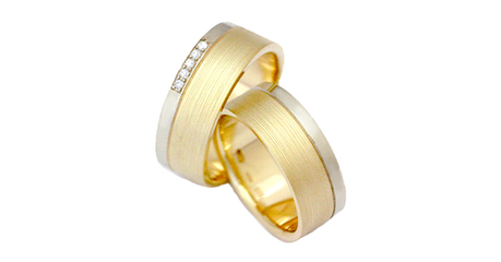 ко101 Комбинированные обручальные кольца 