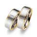 ко106 Плоские обручальные кольца, комбинированные по цвету 