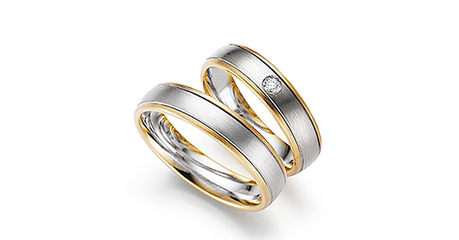 ко107 Комбинированные обручальные кольца 