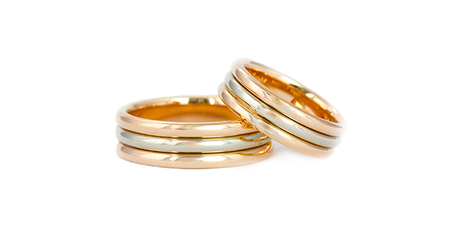 ко109 Трёхцветные обручальные кольца 