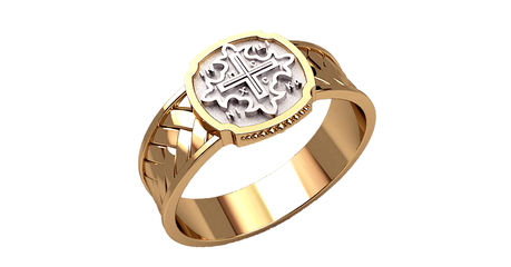 пч007 Печатка из золота в виде крестов