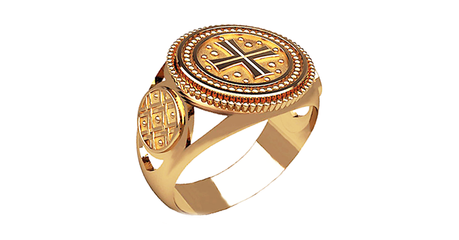 пч011 Печатка- Крест круглая