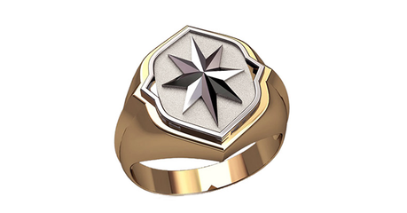 пч016 Печатка из комбинированного золота 