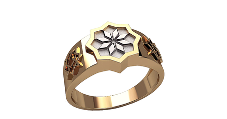 пч020 Перстень Крест Сварога - площадка в форме Креста Сварога