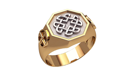 пч021 Стильная массивная печатка 