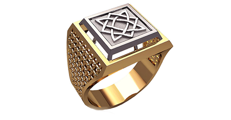 пч024 Печатка- оберег «Звезда Сварога»