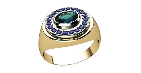 пч035 Роскошный перстень классической формы