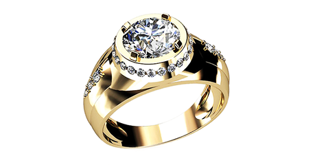 пч036 Стильное мужское кольцо с крупным камнем