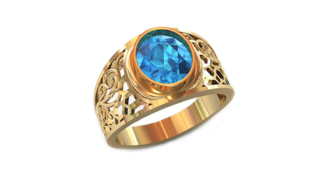 пч043 Винтажный перстень с крупным камнем 