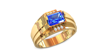 пч044 Печатка с камнем в форме октагон 