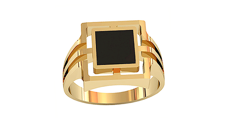 пч051 Печатка с квадратным ониксом 