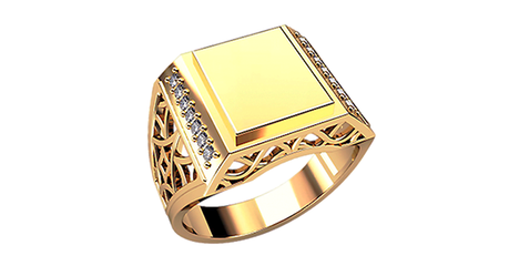 пч062 Золотая печатка с гладкой площадкой 