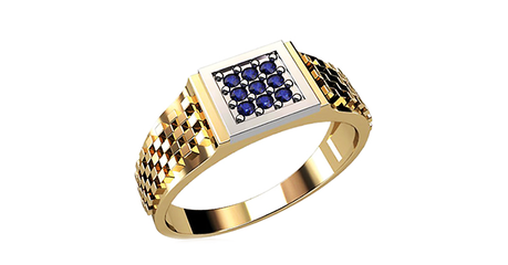 пч064 Простое и элегантное мужское кольцо.