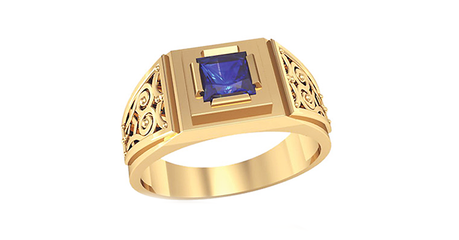 пч067 Печатка с квадратным фианитом 