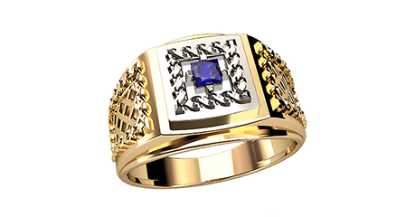 пч068 Перстень из комбинированного золота с фианитом