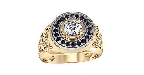 пч069 Роскошный перстень с фианитами