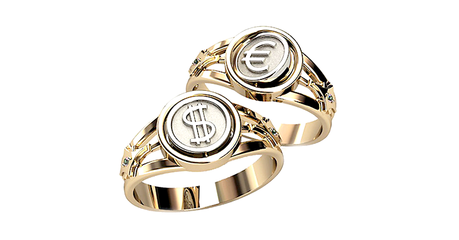 пч070 Печатка со знаками доллара и евро 