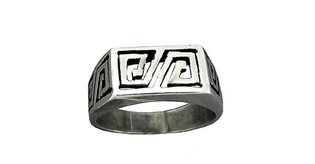 пч079 Мужское кольцо «Меандр»