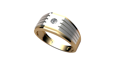 пч086 Печатка с накладкой из белого золота  