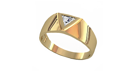 пч087 Печатка с треугольным камнем 