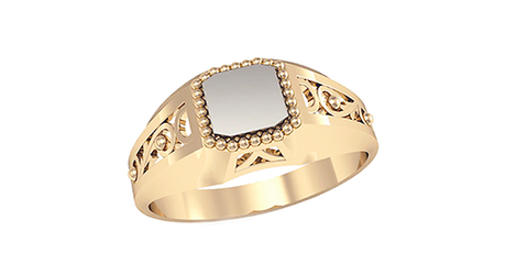 пч092 Печатка из комбинированного золота 