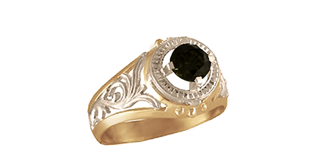 пч099 Золотой перстень (комбинированное золото) 