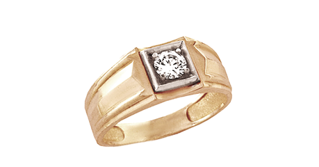 пч102 Печатка гладкой формы с фианитом 