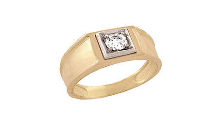 пч103 Печатка гладкой формы с фианитом 