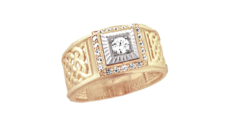 пч105 Печатка с фианитами  