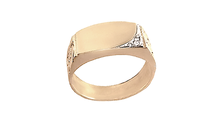 пч117 Печатка с накладкой из белого золота 