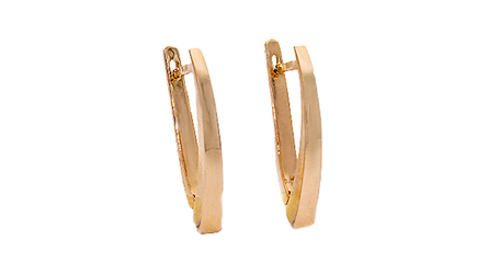 ср007 Серьги вытянутой формы без камней 