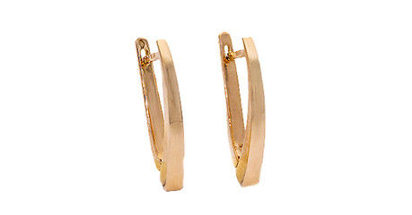 ср007 Серьги вытянутой формы без камней 