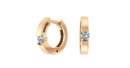 ср019 Серьги - крабики с фианитами