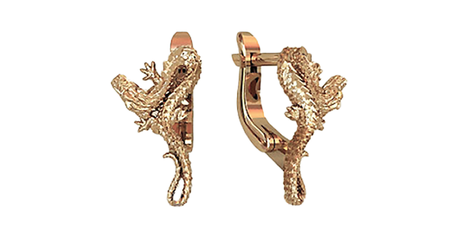 ср029 Золотые серьги без вставок. 