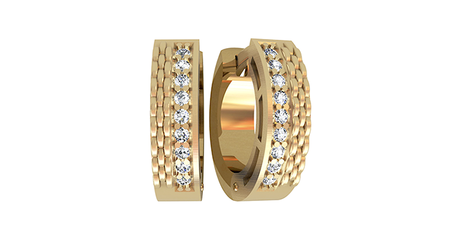 ср034 Серьги-крабики с дорожкой из фианитов 