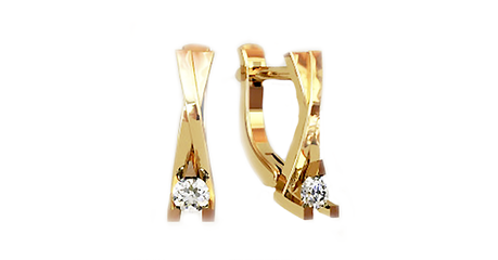 ср078 Серьги с фианитами на английском замке