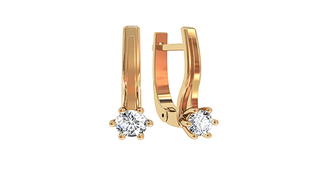 ср079 Элегантные золотые серёжки с фианитами 