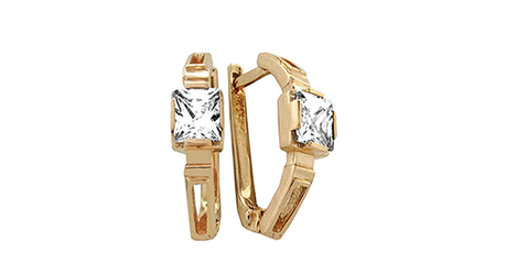 ср089 Серьги с квадратными камнями 