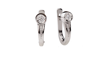 ср092 Серьги классические с камнями сверху 