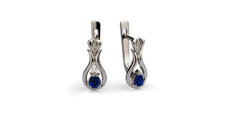 ср099 Серьги-капельки с фианитами 