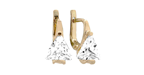 ср105 Серьги с треугольными фианитами 