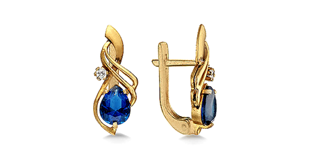 ср111 Серьги с камнями в форме груши