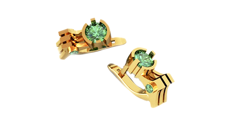 ср120 Золотые серьги с фианитами